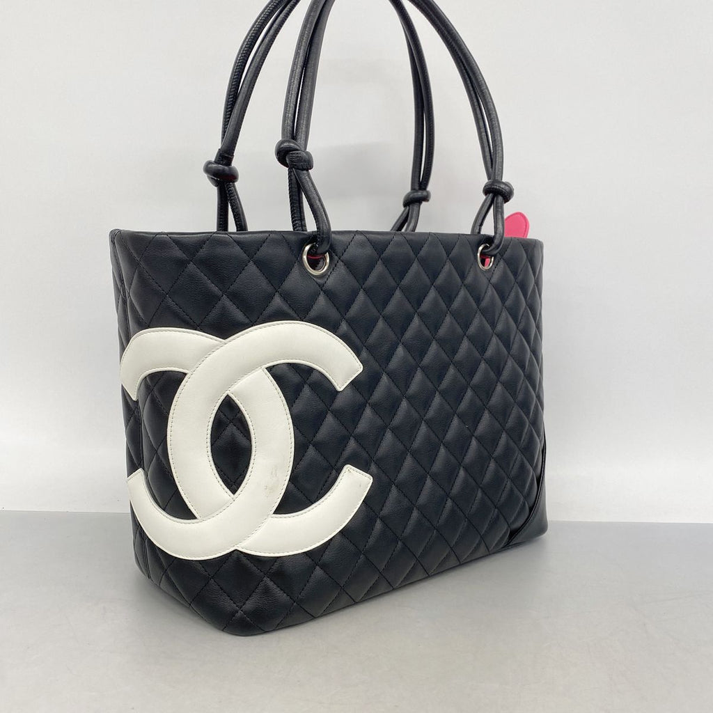 Chanel Tote Bag Cambon Leather Black Silver — view 2
