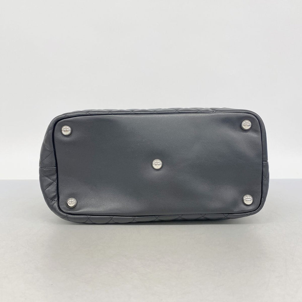 Chanel Tote Bag Cambon Leather Black Silver — view 3