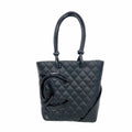 Chanel Tote Bag Cambon Leather Black Silver