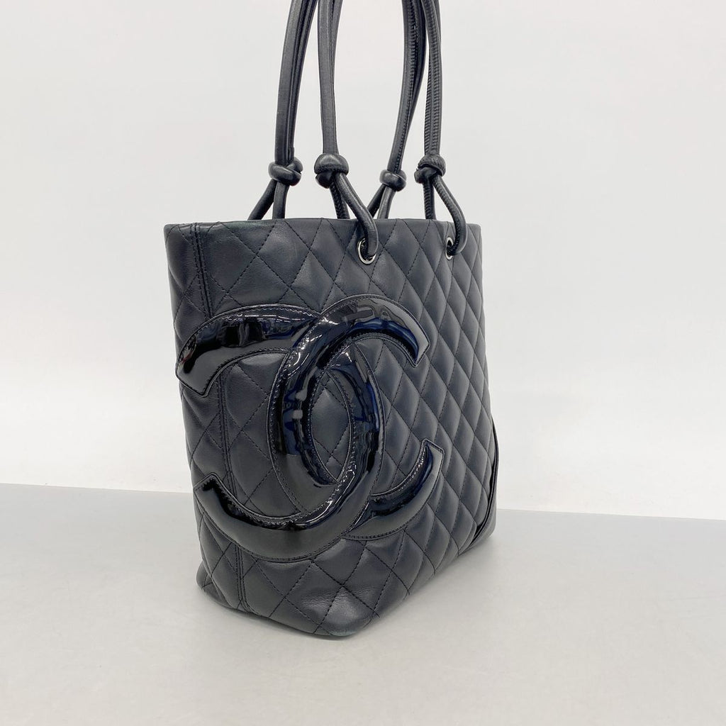 Chanel Tote Bag Cambon Leather Black Silver — view 2