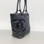 Chanel Tote Bag Cambon Leather Black Silver — view 2