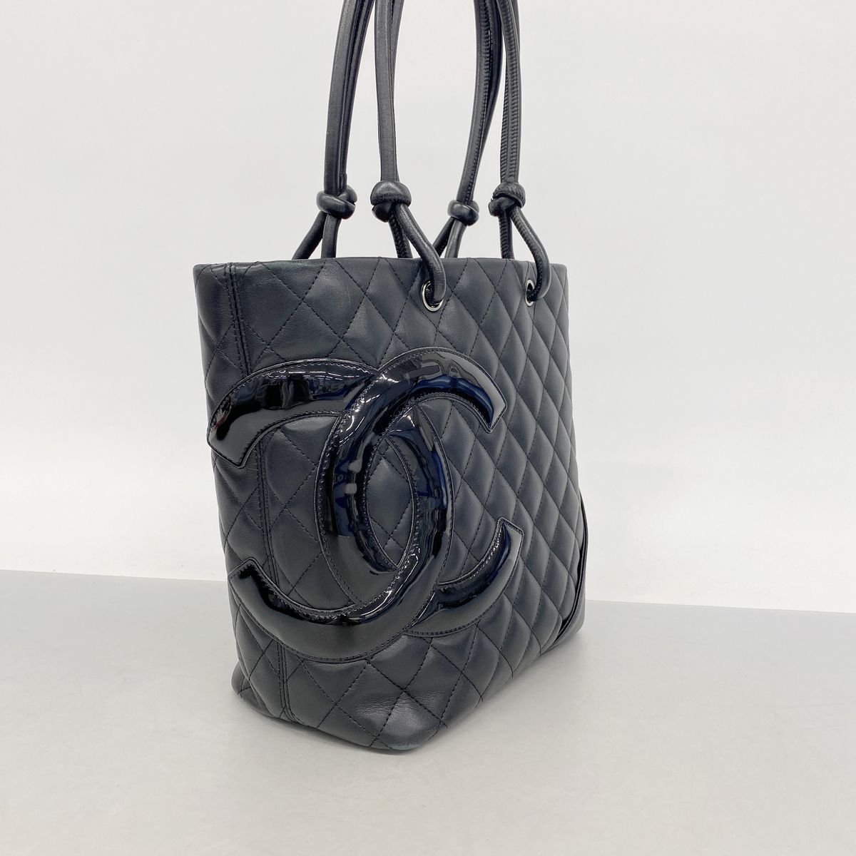 Chanel Tote Bag Cambon Leather Black Silver — view 2