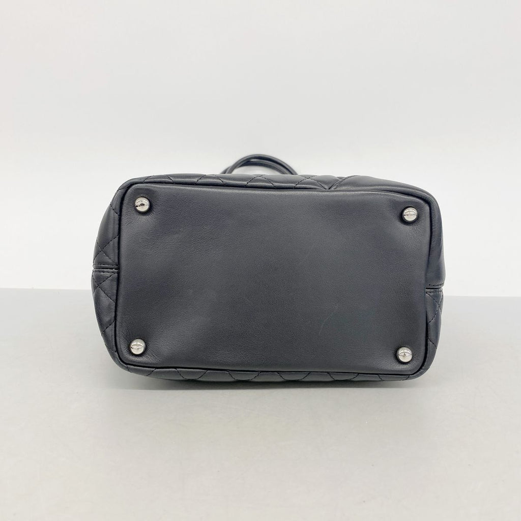Chanel Tote Bag Cambon Leather Black Silver — view 3