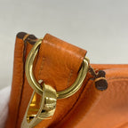 Hermes Shoulder Bag Evelyne TPM Taurillon Clemence Orange Minien Gold — view 6