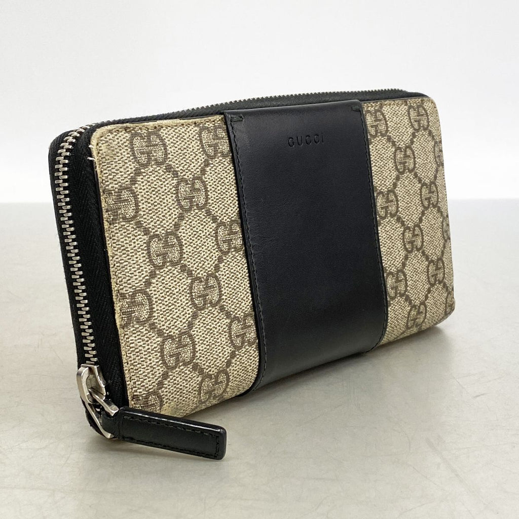 Gucci Wallet GG Supreme Brown Black Silver — view 2