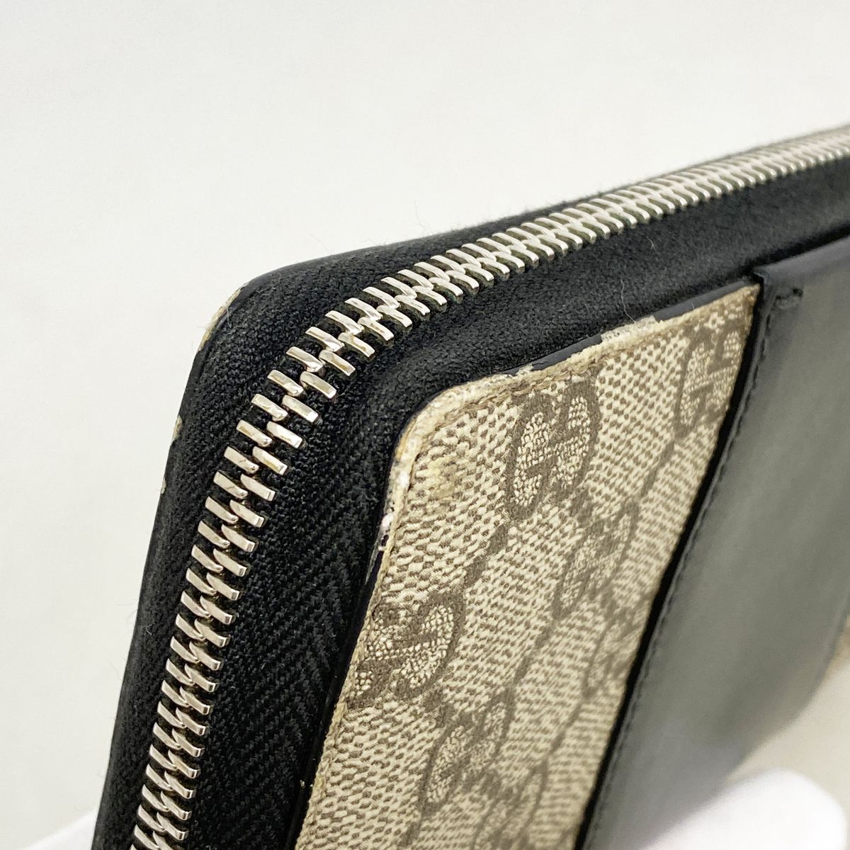 Gucci Wallet GG Supreme Brown Black Silver — view 5