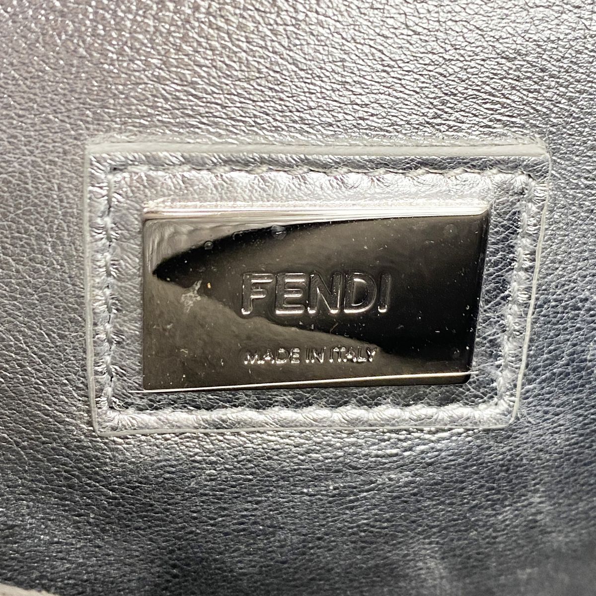 Fendi Handbag Peekaboo Leather Silver — view 5