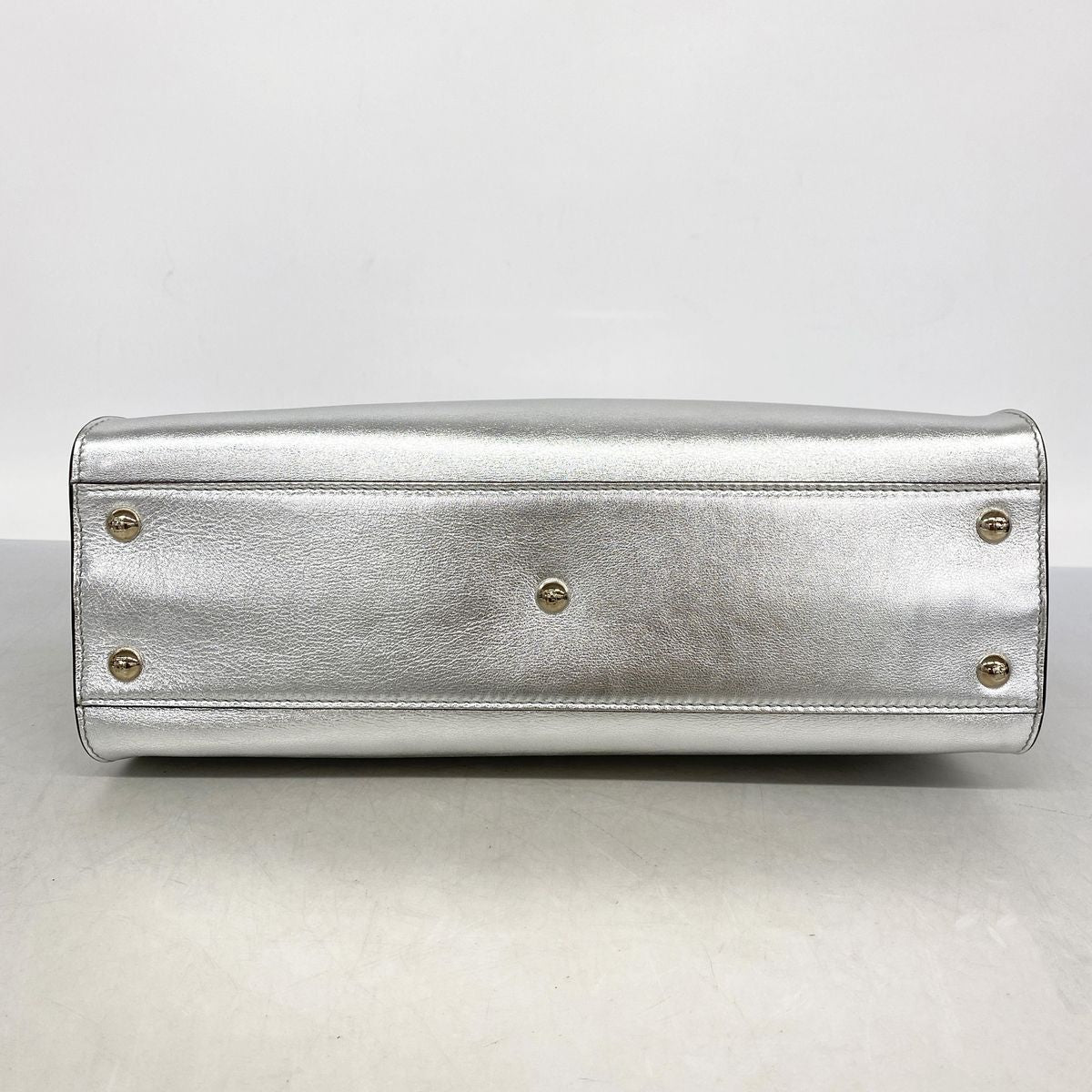 Fendi Handbag Peekaboo Leather Silver — view 3