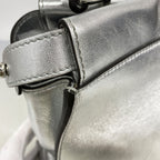 Fendi Handbag Peekaboo Leather Silver — view 7