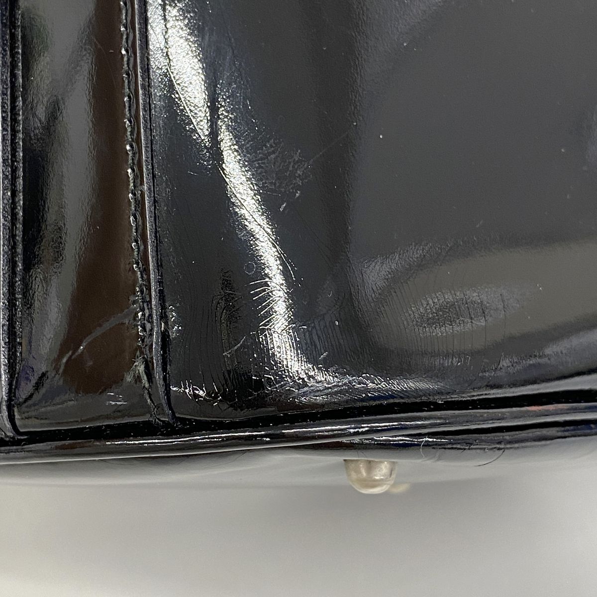 Gucci Handbag Bamboo Patent Black Silver — view 8