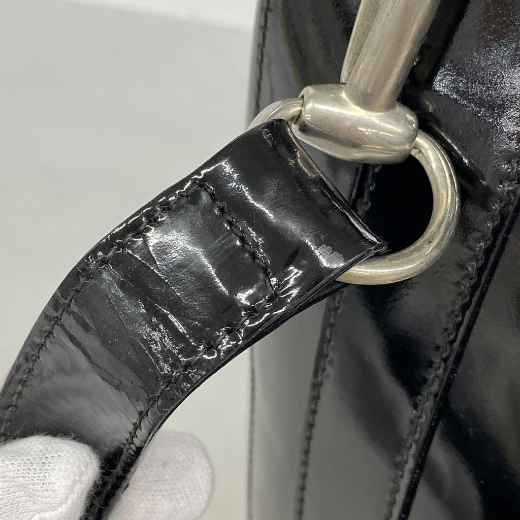 Gucci Handbag Bamboo Patent Black Silver — view 7