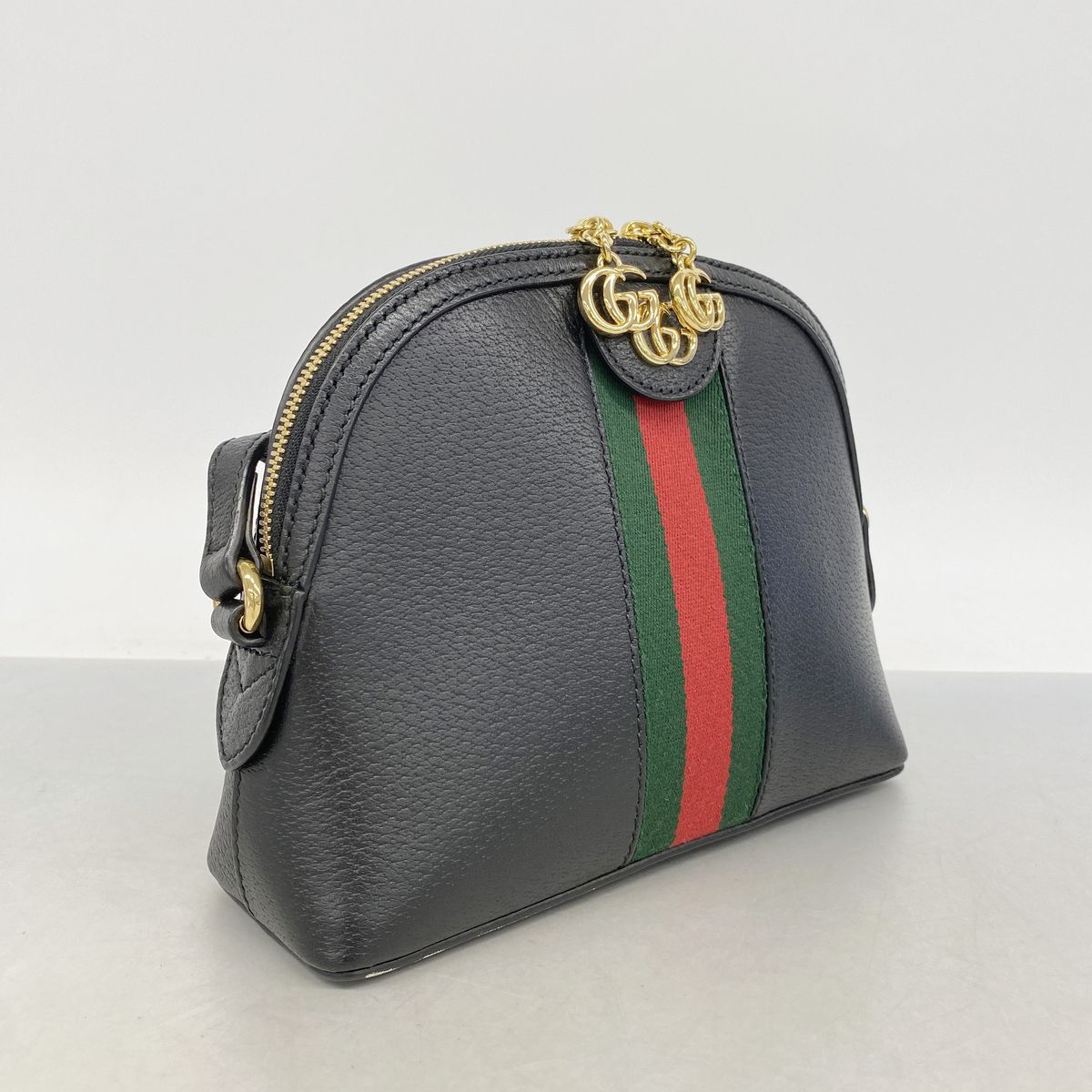 Gucci Shoulder Bag Ophidia Sherry Line Leather Black Gold — view 2