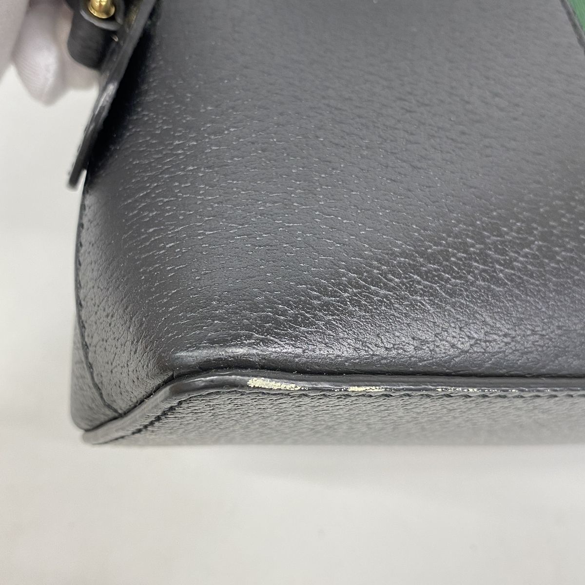 Gucci Shoulder Bag Ophidia Sherry Line Leather Black Gold — view 6