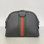 Gucci Shoulder Bag Ophidia Sherry Line Leather Black Gold — view 8