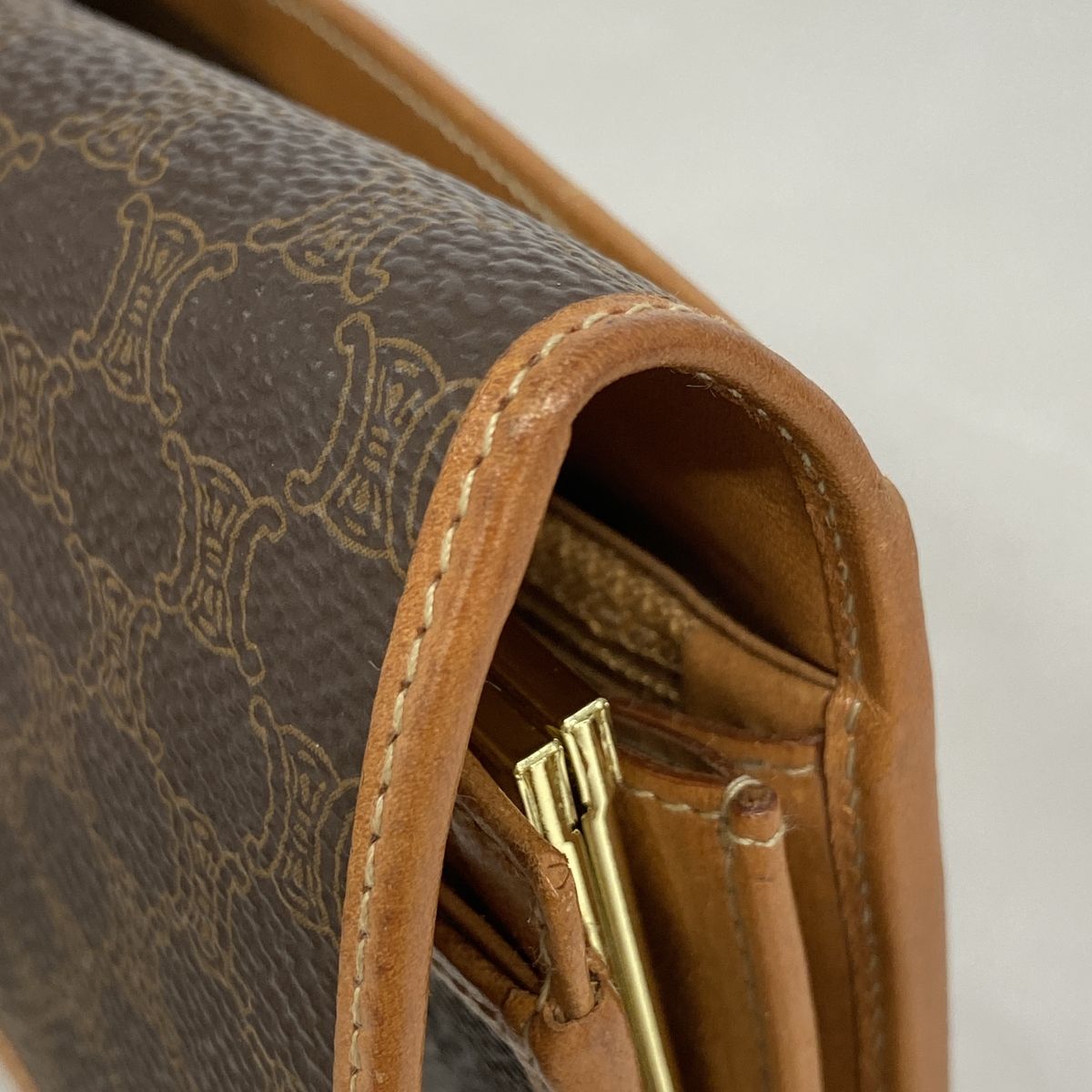 Celine Wallet Macadam Brown Gold — view 6