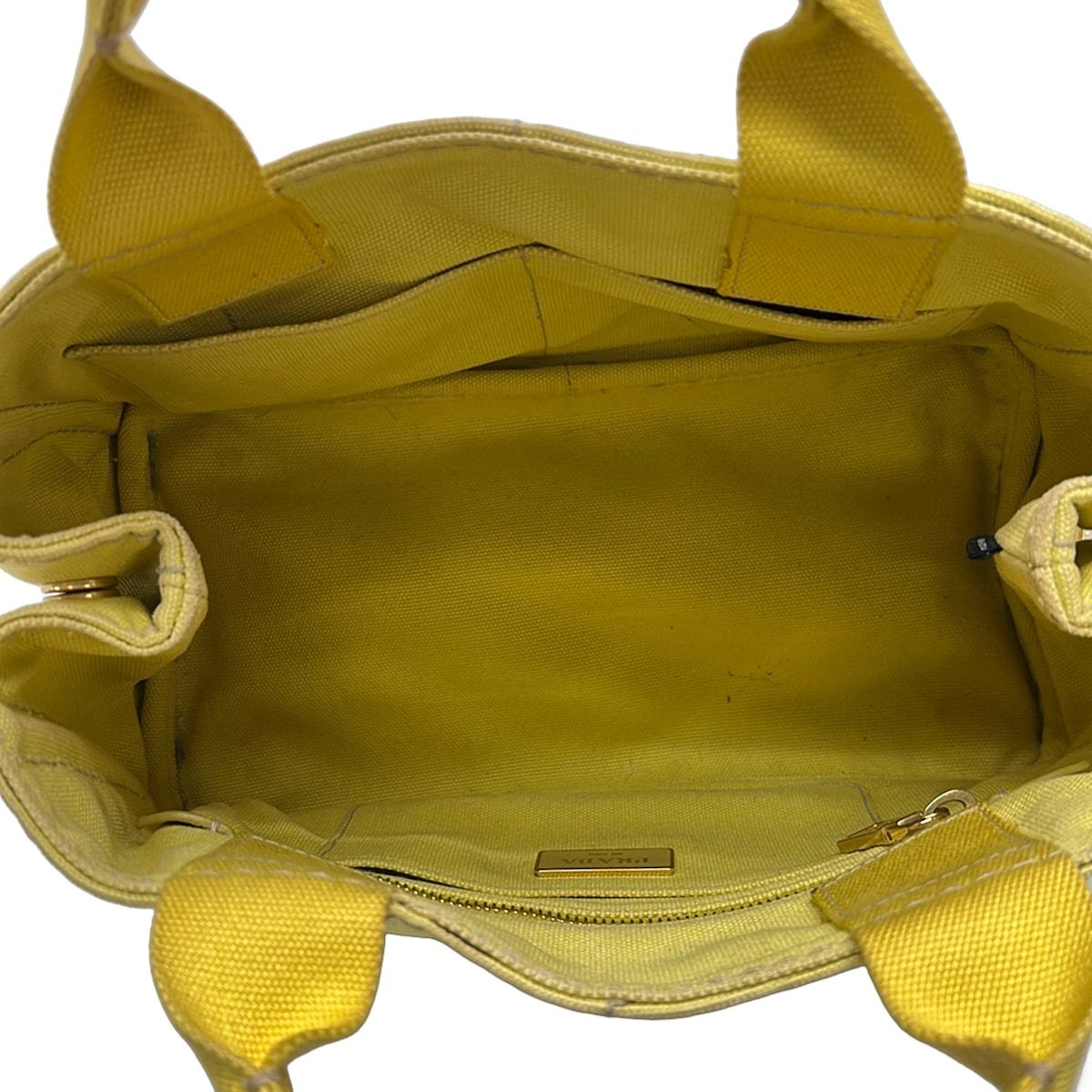 Prada Tote Bag Canapa Yellow — view 7