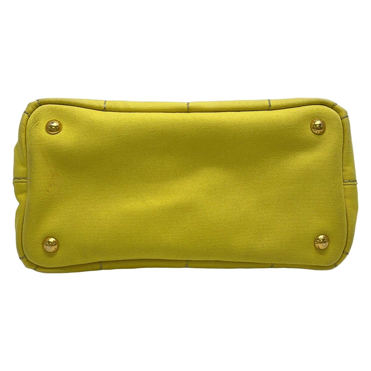 Prada Tote Bag Canapa Yellow — view 5