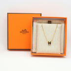 Hermes Necklace Mini Pop H Rocabar Black Gold H Logo Pendant — view 8