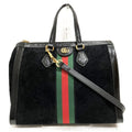 Gucci Ophidia Sherry Line Handbag Suede Leather