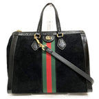 Gucci Ophidia Sherry Line Handbag Suede Leather