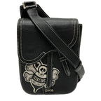 Dior Shawn Stussy Collaboration Saddle Bee Pouch Shoulder Bag Leather