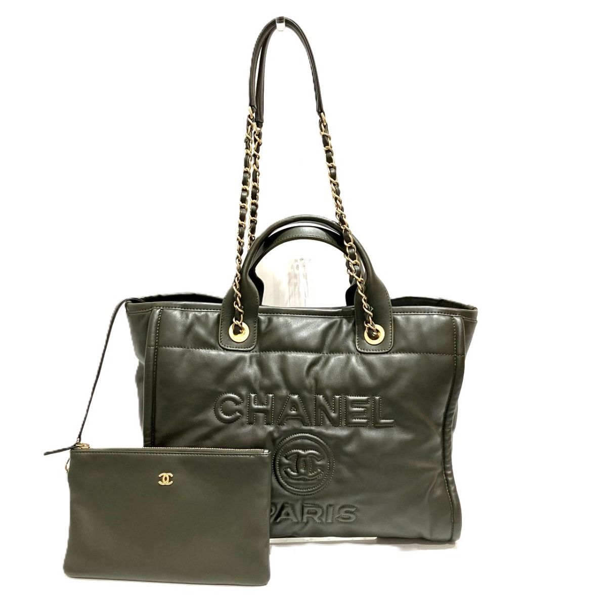 Chanel Deauville 2-Way Shoulder Bag Leather