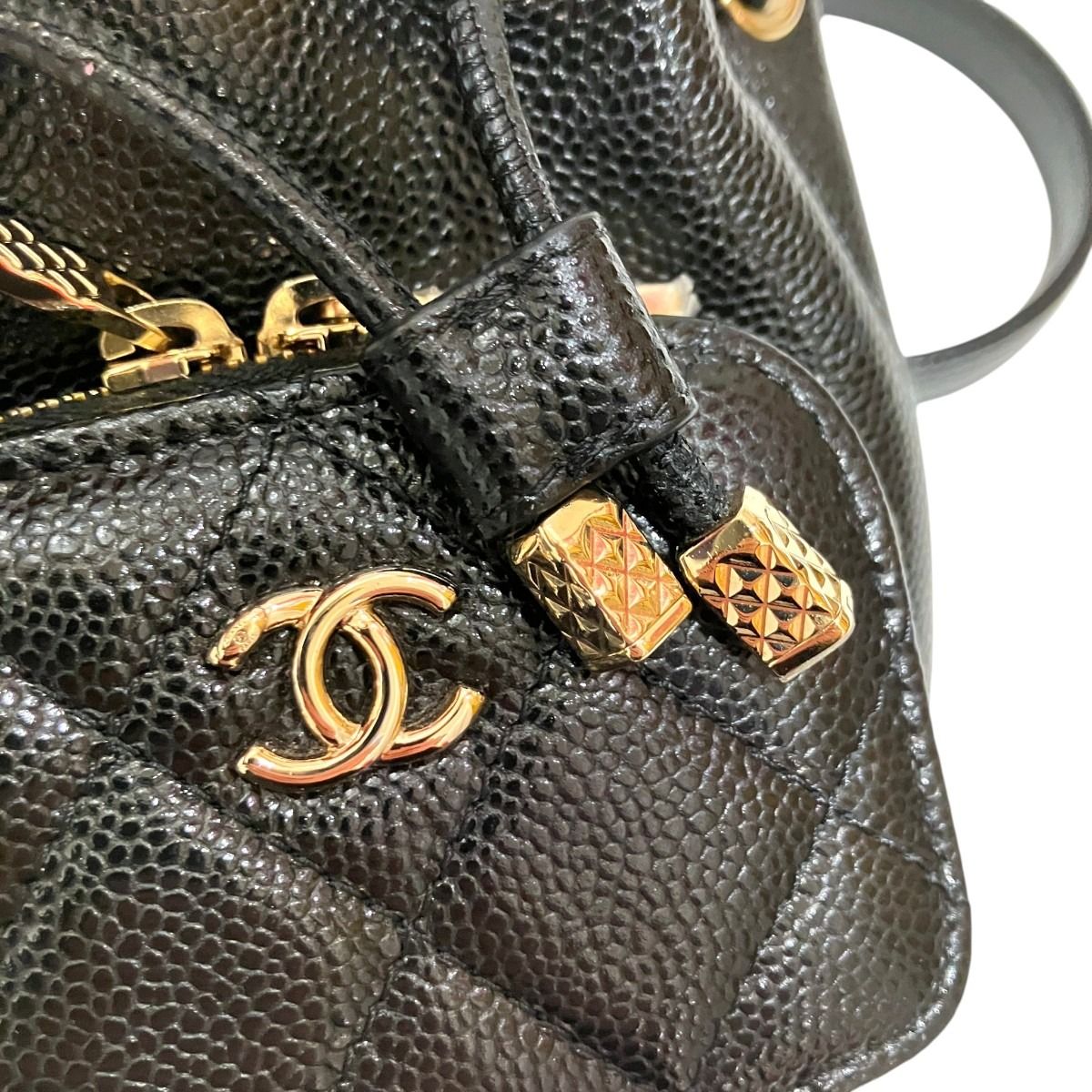 Chanel Quilted Shoulder Bag Caviar Leather — view 8