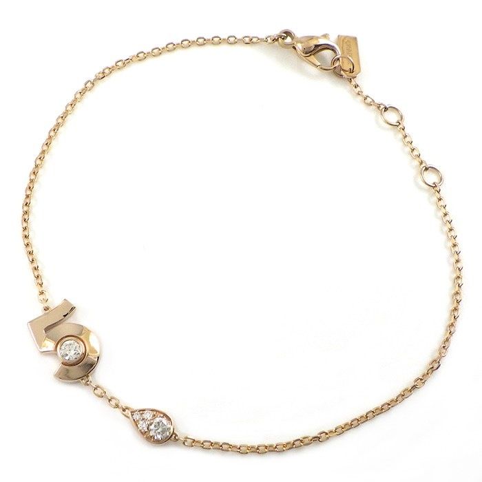 Chanel Bracelet Extra de No 5 Drop Motif 5 Point Diamond Total 18k Pink Gold