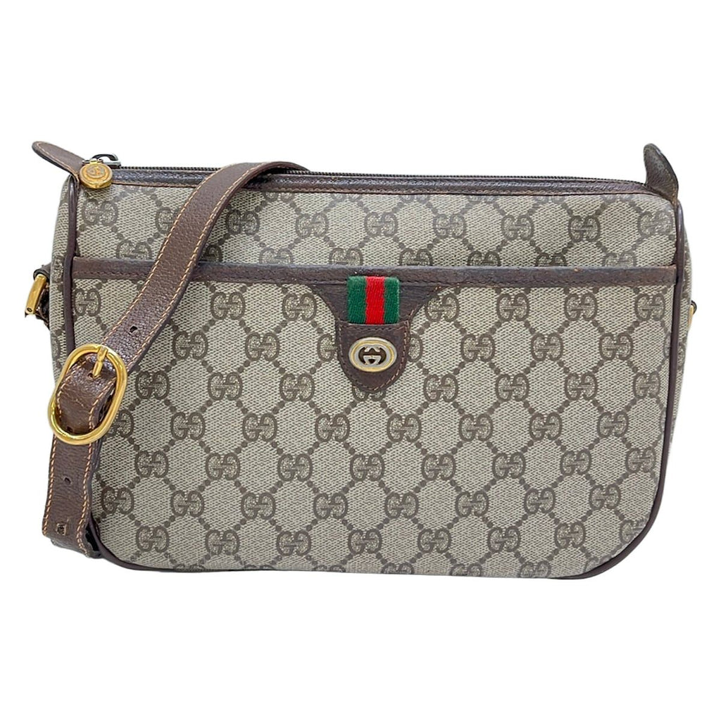 Gucci Shoulder Bag Collection GG Plus Supreme Sherry Beige Dark Brown Multi