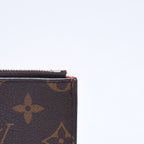 Louis Vuitton Coin Card Holder Case Monogram Brown Orange Silver — view 4