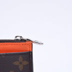 Louis Vuitton Coin Card Holder Case Monogram Brown Orange Silver — view 8