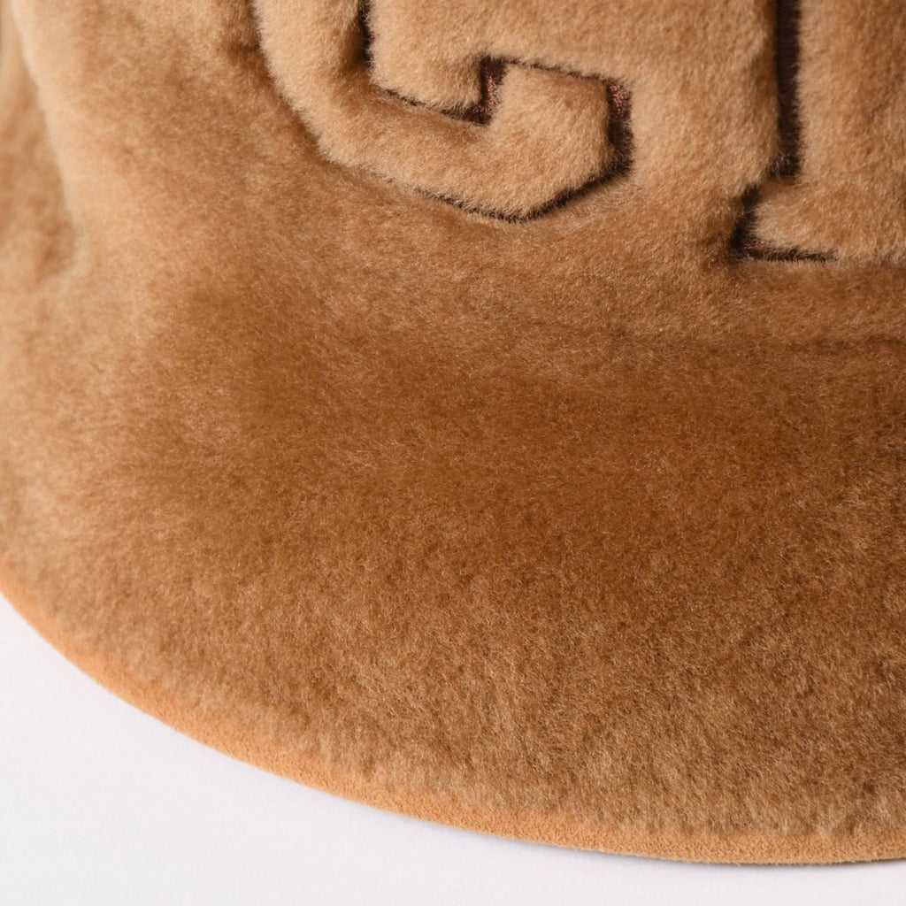 Chanel Bucket Hat Reversible Shearling Hat CC Logo Brown — view 6