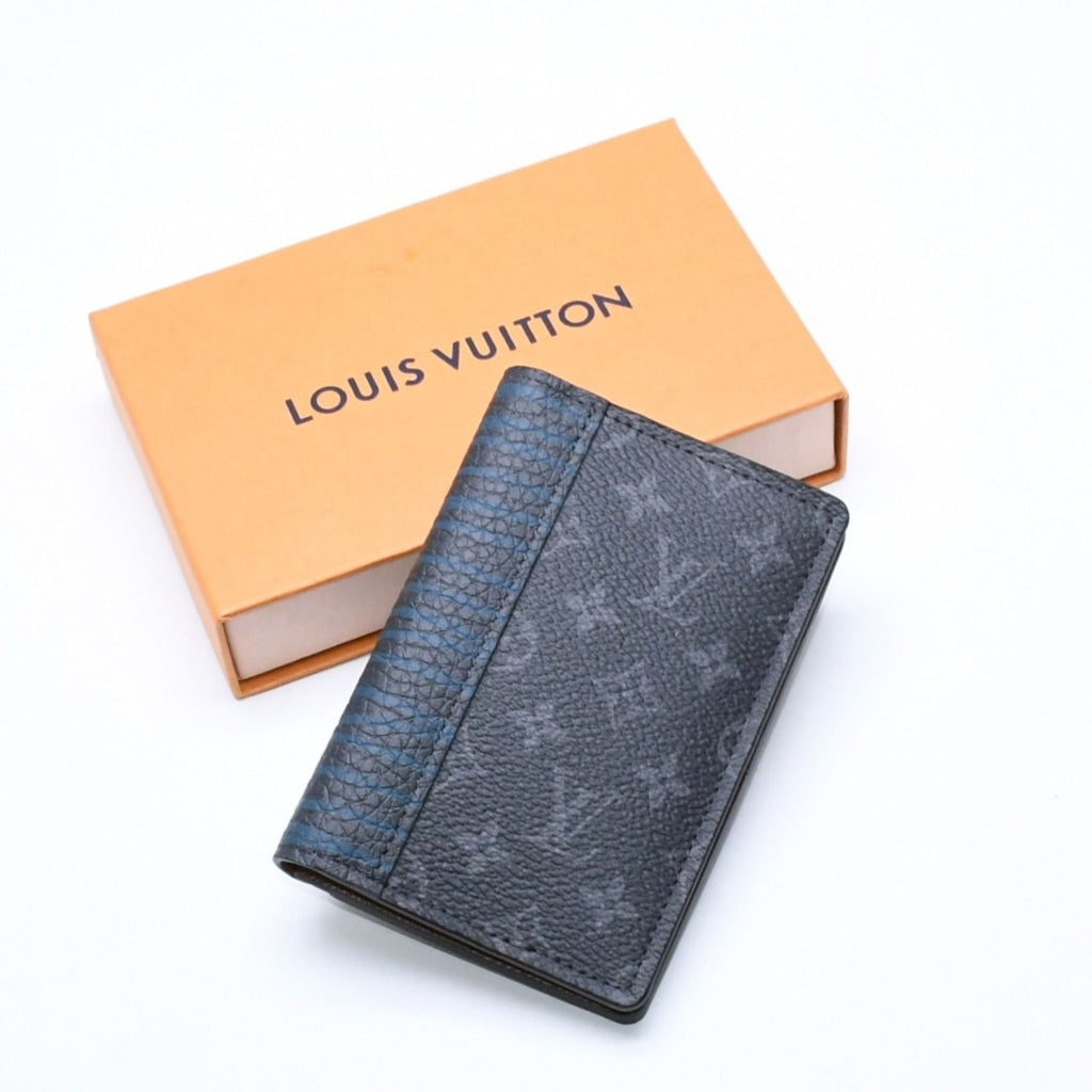 Louis Vuitton Card Case Monogram Eclipse Touchwork Pocket Organizer Black Gray