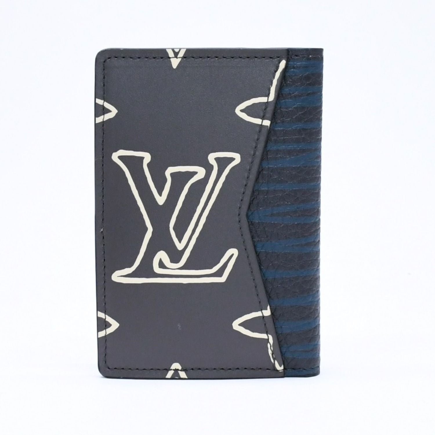 Louis Vuitton Card Case Monogram Eclipse Touchwork Pocket Organizer Black Gray — view 3