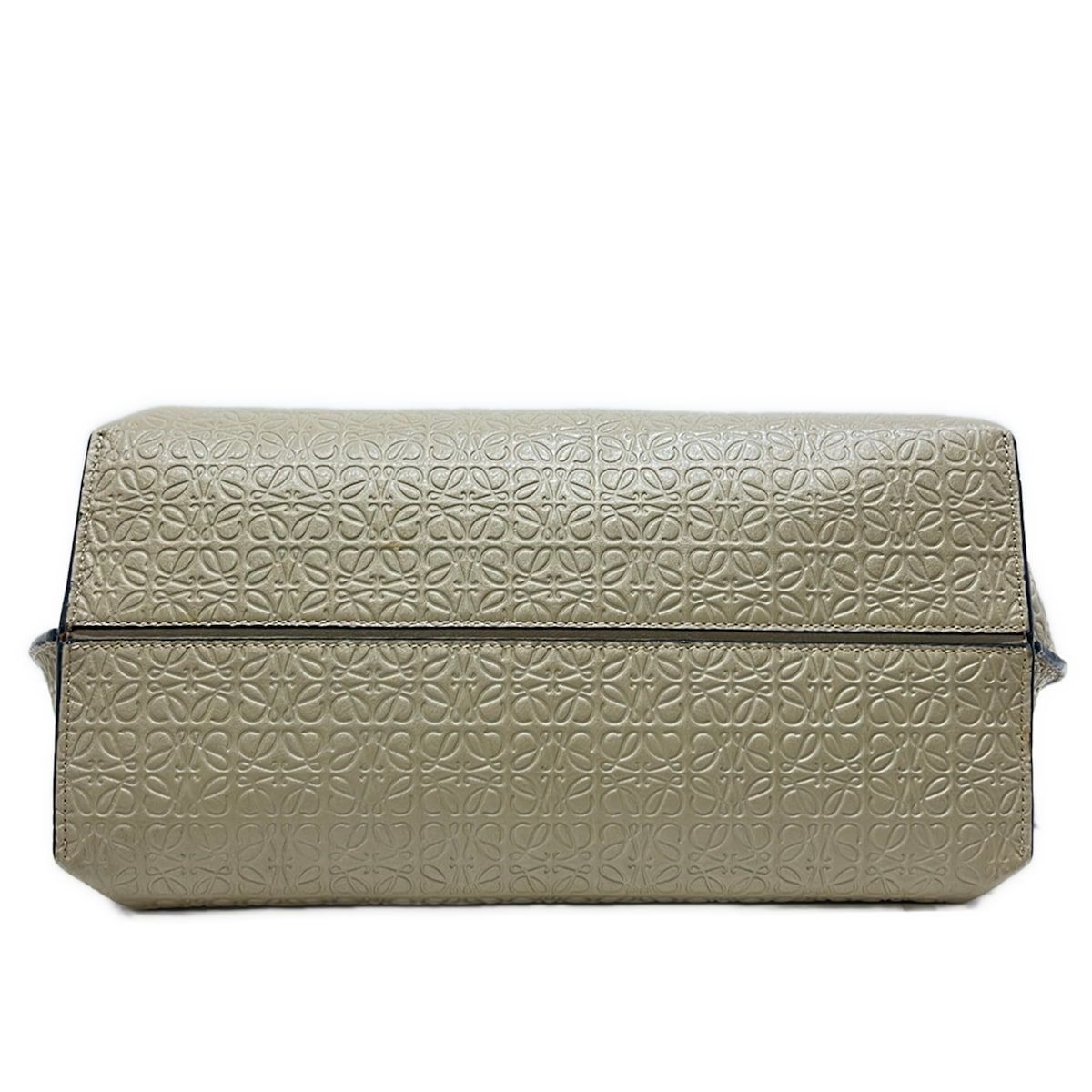 Loewe Tote Bag Anagram Pattern Gray Beige Embossed Leather — view 5