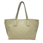Loewe Tote Bag Anagram Pattern Gray Beige Embossed Leather — view 3