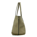 Loewe Tote Bag Anagram Pattern Gray Beige Embossed Leather — view 4