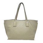 Loewe Tote Bag Anagram Pattern Gray Beige Embossed Leather