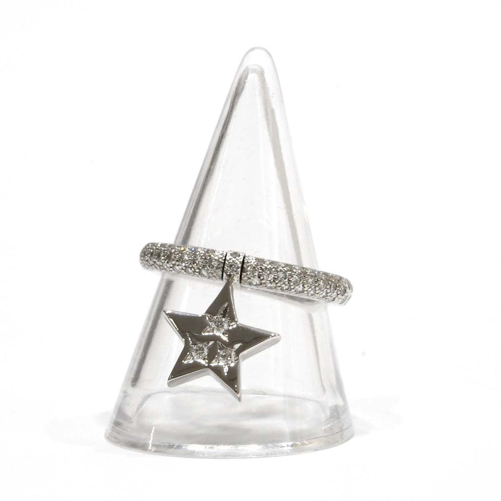 Chanel Ring Comet Star Swing Drop Pave Diamond