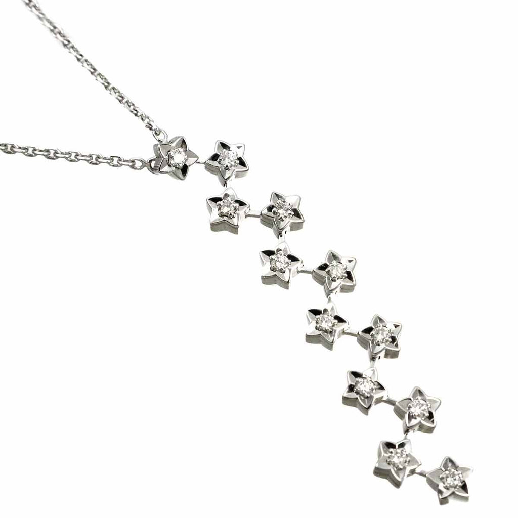 Chanel Comet Diamond Necklace 41 18k White Gold 750 Star — view 3