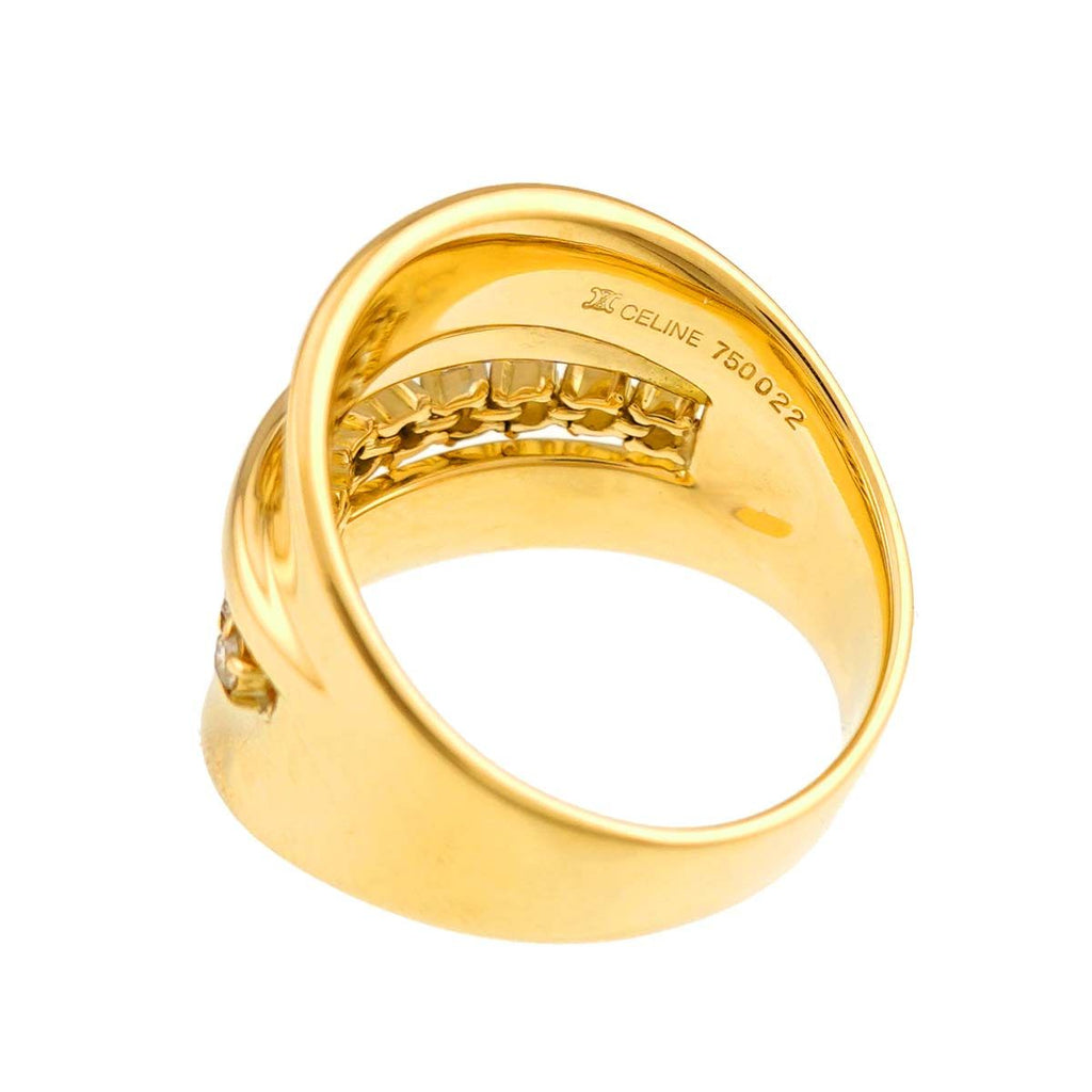 Celine Ring Diamond 18k Yellow Gold 750 Logo — view 3