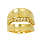 Celine Ring Diamond 18k Yellow Gold 750 Logo — view 2