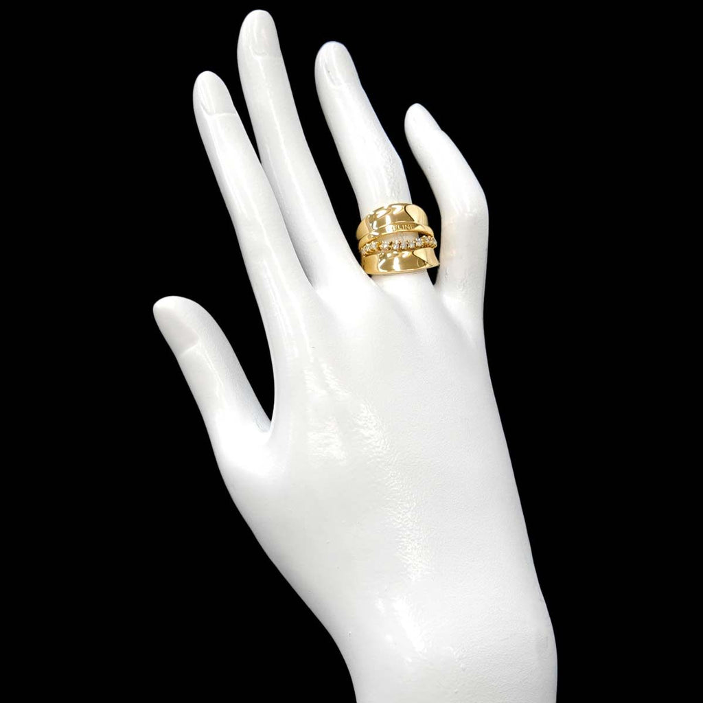 Celine Ring Diamond 18k Yellow Gold 750 Logo — view 7