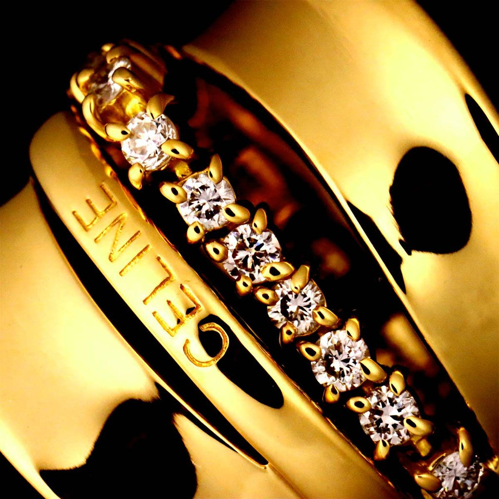 Celine Ring Diamond 18k Yellow Gold 750 Logo — view 5