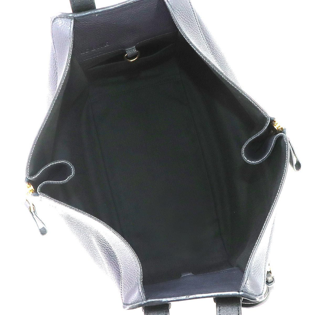 Loewe Hammock Small 2-Way Bag Leather Navy Black — view 6