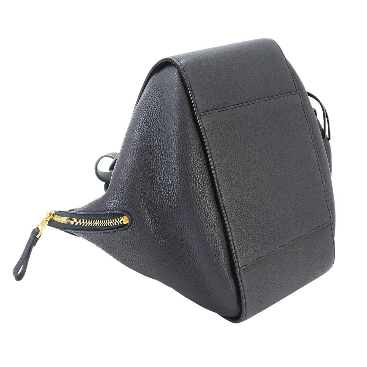Loewe Hammock Small 2-Way Bag Leather Navy Black — view 4