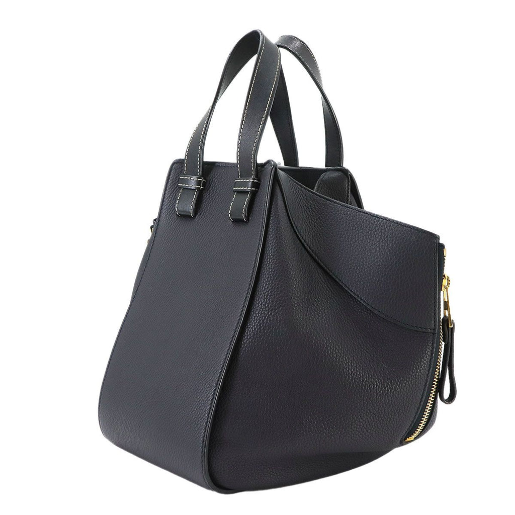 Loewe Hammock Small 2-Way Bag Leather Navy Black — view 3