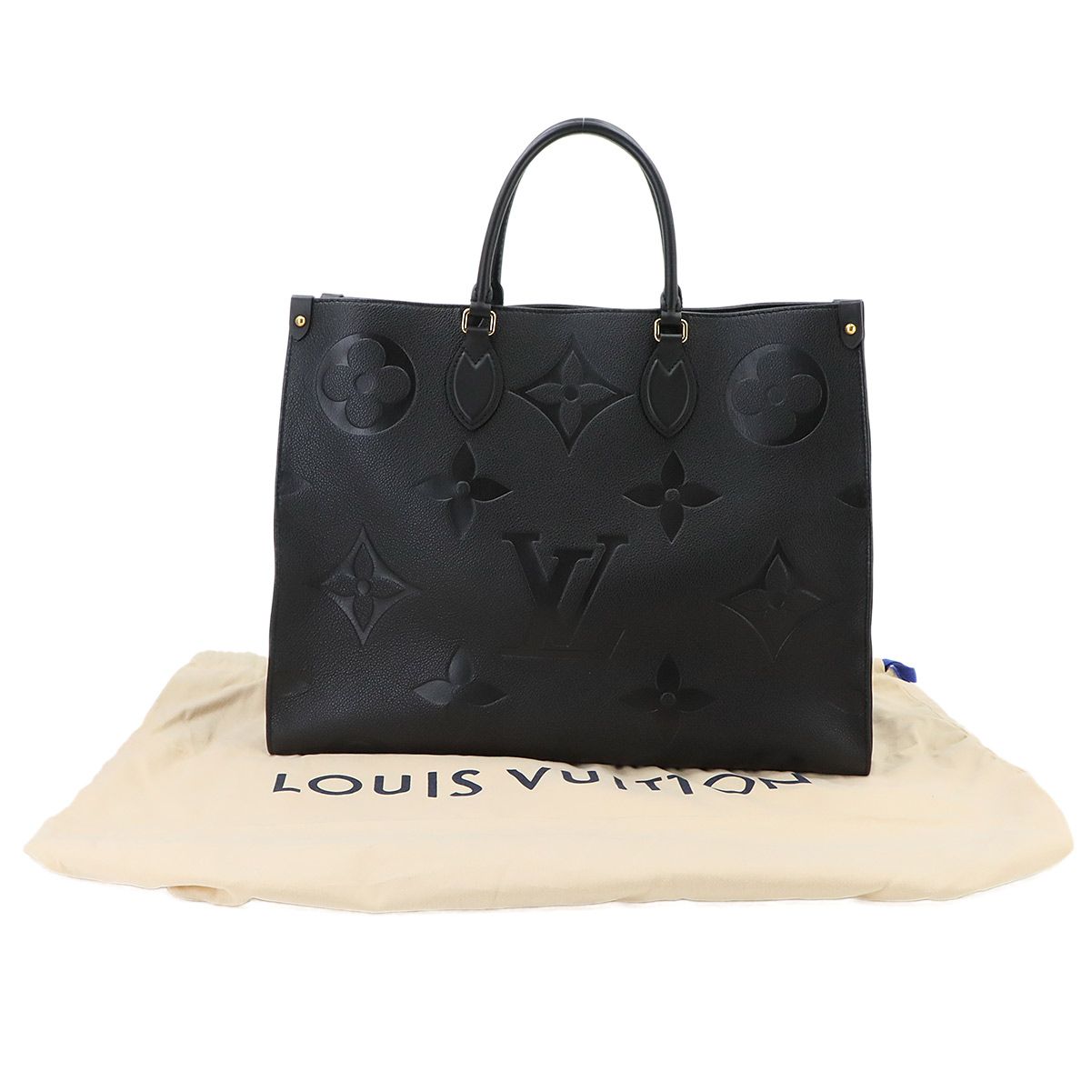 Louis Vuitton Monogram Empreinte On The Go GM 2-Way Tote Shoulder Bag Black — view 2