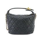 Chanel 19 Quilted Hobo 2-Way Hand Chain Shoulder Bag Lambskin Black — view 2