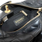Chanel 19 Quilted Hobo 2-Way Hand Chain Shoulder Bag Lambskin Black — view 7